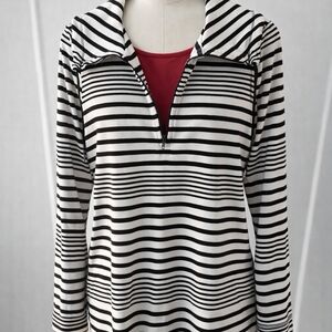 Christopher & Banks Black and White Striped Top